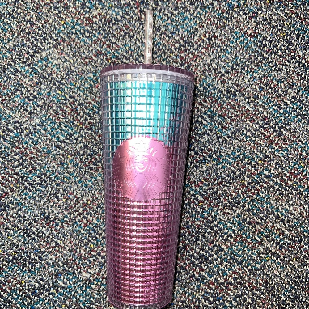 STARBUCKS PINK BLUE DISCO COLOR SHUFT 2021 TUMBLER. 24 oz (F) - Picture 1 of 6